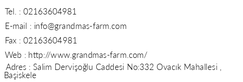 Grandmas Farm Houses telefon numaralar, faks, e-mail, posta adresi ve iletiim bilgileri